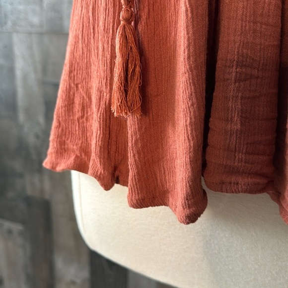 Torrid 00 brown peasant top boho chic flowy festival hippie crochet wanderlust - Picture 4 of 11